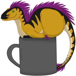 ☕️ 4bf84a1a 恐龙, 怪物, 爬行动物, 动物, 蜥蜴, 卡通, 剪贴画, 马克杯 telegram sticker