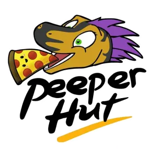 🍕 81b0b1a2 Deeper Hut 恐龙, 披萨, 食物, 卡通, 动物, 小屋 telegram sticker