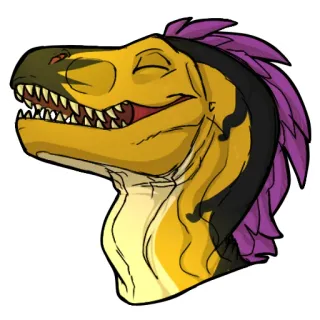 😄 86595d9e 恐龙, 迅猛龙, 动物, 卡通, 插图 telegram sticker