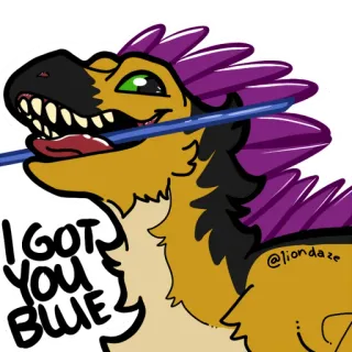 🟦 8ce58ccd I GOT YOU BLUE 恐龙, 卡通, 动物, 插图 telegram sticker
