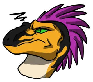 😠 90a2f0c0 恐龙, 迅猛龙, 爬行动物, 动物, 绘画, 卡通 telegram sticker