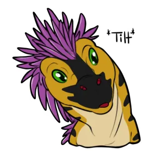 🤔 ab375d9b Tilt 恐龙, 卡通, 动物, 贴纸 telegram sticker