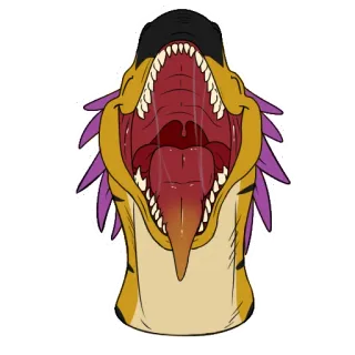 👅 b499ff46 动物, 怪物, 张嘴, 牙齿, 舌头 telegram sticker