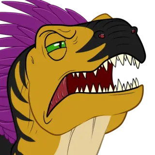 🤨 f19aa865 恐龙, 卡通, 爬行动物, 动物, 生气, 插图 telegram sticker