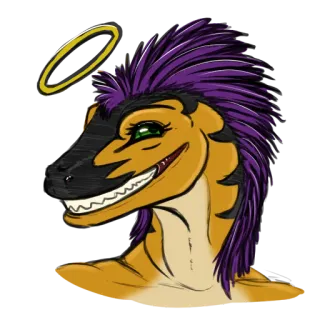 😇 f7b106b0 恐龙, 爬行动物, 兽人, 兽迷, 光环, 天使, 动物, 幻想 telegram sticker