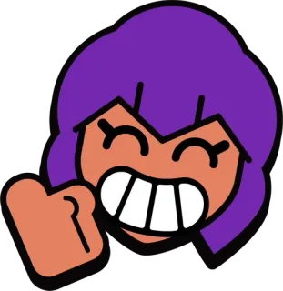 👍 9cbc15cf sticker, cartoon, lila Haare, lächeln, faust telegram sticker