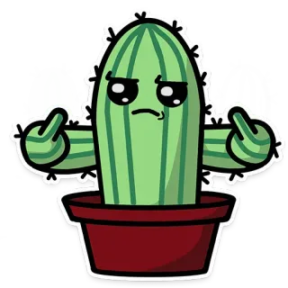 🖕 6222bb87 kaktus, jari tengah, menyinggung, tanaman, lucu, kasar telegram sticker