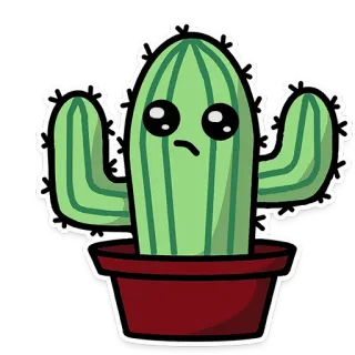 😕 d2ad4835 kaktus, tanaman, imut, tanaman pot, kawaii, sukulen telegram sticker
