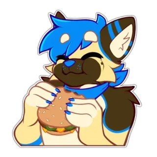 🍔 d54df6eb 퍼리, 의인화, 동물, 만화, 귀여운, 버거, 음식, 간식 telegram sticker