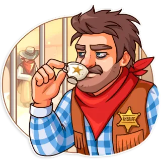 😪 32bc7018 SHERIFF Sheriff, Western, Cowboy, Polizei, Trinken, Gefängnis telegram sticker