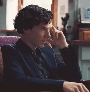⏳ 1ccc1cfa Sherlock Holmes Sherlock Sherlock Holmes, Benedict Cumberbatch, detective, pensando, misterio telegram sticker