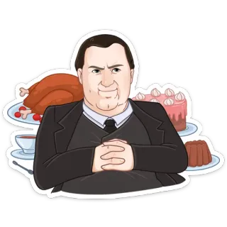 👑 92fd438b nourriture, dessert, personnage, homme, costume, illustration telegram sticker
