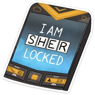 📱 d3d09a02 I AM SHER LOCKED téléphone, verrouillé, Sherlock, puzzle telegram sticker