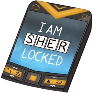 ✍️ fbe14716 I AM SHER LOCKED telepon, terkunci, Sherlock, plesetan telegram sticker