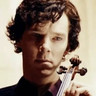 🔎 fc9feae0 Sherlock Holmes Sherlock violín, Sherlock, Sherlock Holmes, Benedict Cumberbatch, detective telegram sticker