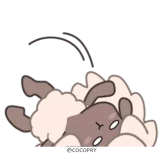 😵 30346d04 ovelha, animal, fofo, desenho animado, sonolento whatsapp sticker
