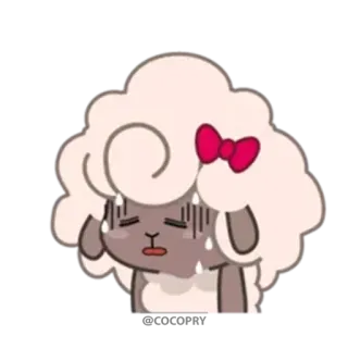 🥵 b99e7522 ovelha, nervoso, assustado, desenho animado, animal whatsapp sticker