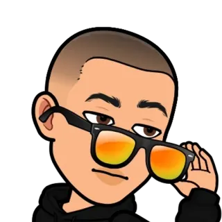 🌟 15dcb419 bitmoji, avatar, cartoon, glasses, person, digital art telegram sticker