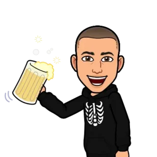 🌟 4872f2ff cartoon, beer, drinking, celebration, bitmoji, cheers telegram sticker