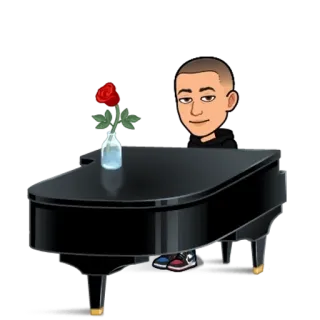 🌟 52f2e976 bitmoji, piano, rose, flower, music, avatar telegram sticker