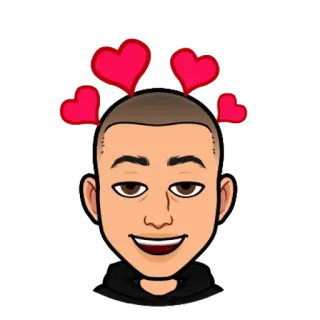 🌟 760511c9 bitmoji, avatar, hearts, love, cartoon telegram sticker