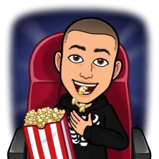 🌟 7bc3694c cartoon, popcorn, movie theater, food, snack, bitmoji telegram sticker