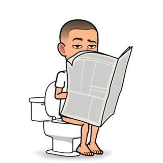 🌟 846bfccc toilet, newspaper, reading, bathroom, sitting, bitmoji telegram sticker
