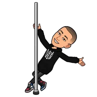 🌟 88ea5809 bitmoji, cartoon, character, man, pole telegram sticker