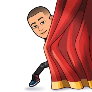🌟 8a772c65 bitmoji, cartoon, sneaking, curtain, peeking telegram sticker