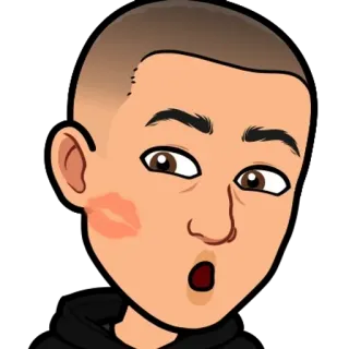 🌟 a20d0164 bitmoji, kiss, cartoon, avatar, portrait, shocked telegram sticker