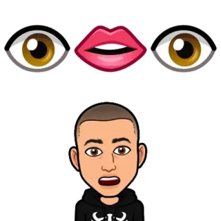 🌟 b297ced4 bitmoji, face, eyes, mouth, avatar, cartoon telegram sticker