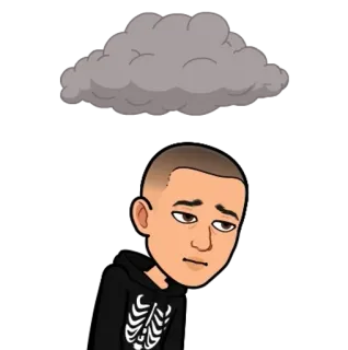 🌟 e01979d2 sad, cloud, emotions, melancholy, bitmoji telegram sticker