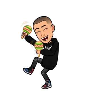 🌟 f59ea2e1 bitmoji, dancing, maracas, music, celebration, party telegram sticker