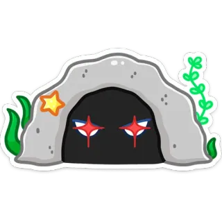 👹 674d9fd5 cartoon, cave, eyes, stars, seaweed, monster telegram sticker
