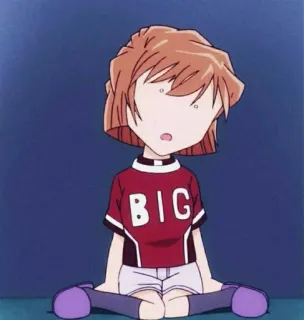 🤯 664018ff BIG animé, dessin animé, assis, grand, enfant, fille whatsapp sticker