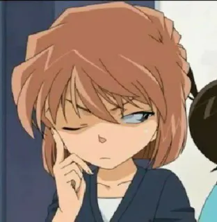 🧐 eed47f93 Anime, Dessin animé, Personnage, Femme, Pensif, Curieux whatsapp sticker