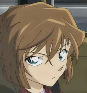 😒 3f04295f chica anime, personaje de dibujos animados, pelo castaño corto, ojos azules claros, animación, retrato telegram sticker