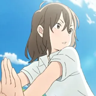 🎗 0ecab944 Chica anime, Feliz, Cielo, Día, Animado, Sonrisa telegram sticker