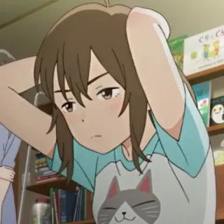 🎗 c47dd61b anime, chica, camiseta de gato, dibujos animados, lindo telegram sticker