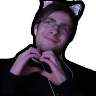 ❤ 7ca4568f person, cat ears, glasses, heart, pose telegram sticker