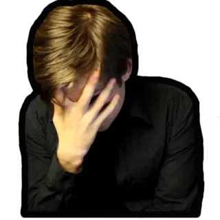 😐 d66b214d man, facepalm, sad, disappointed, frustrated, upset telegram sticker