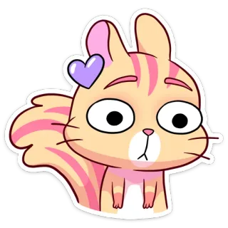💜 422e8ed5 adesivo, cartone animato, animale, scoiattolo, carino, cuore telegram sticker