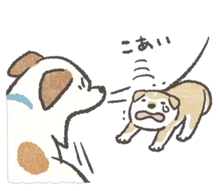 😰 595795ca こわい perro, animal, lindo, asustado, expresión, dibujo animado, cachorro telegram sticker