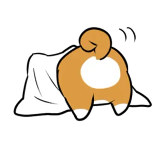 😶 004f0c0d anjing, corgi, pantat, kartun, lucu, hewan peliharaan telegram sticker