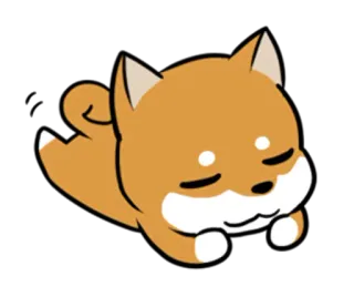 😌 041e07df anjing, lucu, Shiba Inu, hewan peliharaan, binatang, tidur telegram sticker