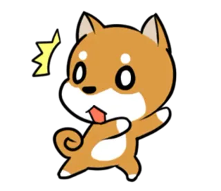 😳 d8b1019f Shiba Inu, anjing, kartun, imut, hewan, stiker, bahagia telegram sticker