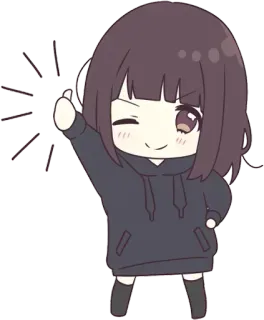 💖 3076435e Anime, Gadis, Chibi, Imut, Kartun, Karakter, Jempol ke atas telegram sticker
