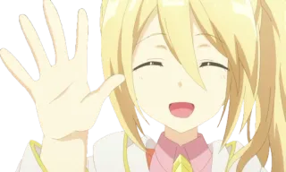 😄 464bfd99 anime, kartun, karakter, gadis, tersenyum, melambai telegram sticker