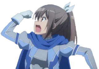 💪 6ddc0527 Anime, Gadis, Kartun, Bersemangat, Ilustrasi, Seni digital telegram sticker