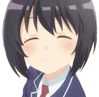 ☺ 8957f37c Anime, Gadis, Imut, Tersenyum, Seragam sekolah, Kartun telegram sticker